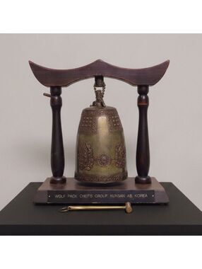 Korean Bronze Bell Wolf Pack Chiefs Kunsan AB Replica of King Seongdeok Bell